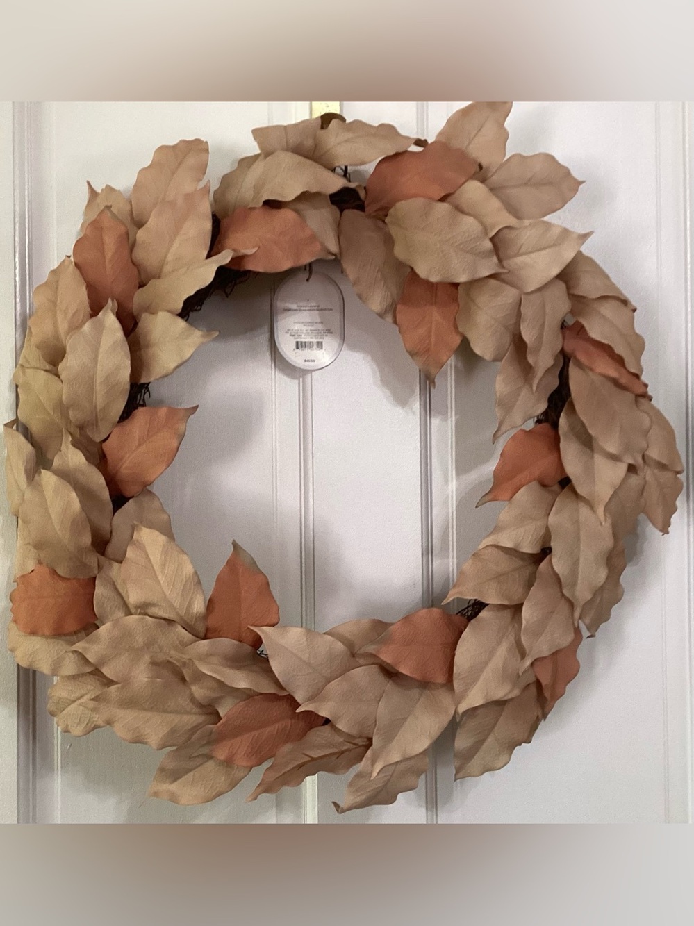 Threshold Neutral Leaf Wreath with Dusty Accents